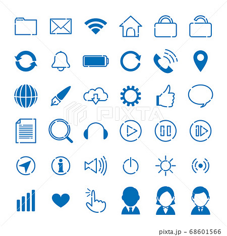 スマホとパソコンアイコンセットのイラスト素材