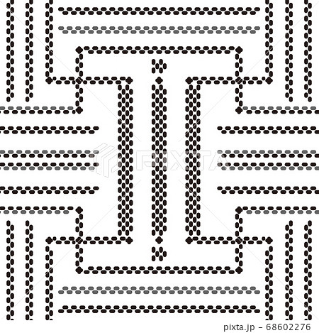 奄美大島紬の代表的柄の秋名バラ柄風のパターンデザイン 68602276