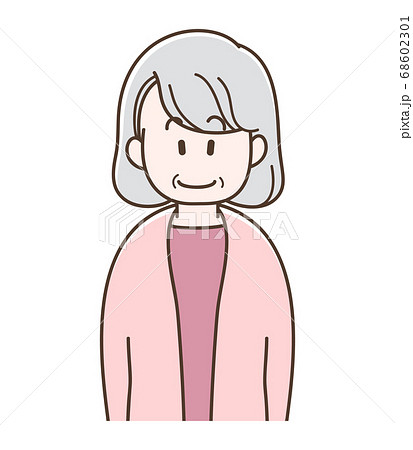 微笑むシニア女性のイラスト 68602301