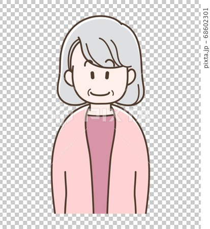 微笑むシニア女性のイラスト 68602301