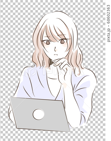 Woman working remotely 68602363