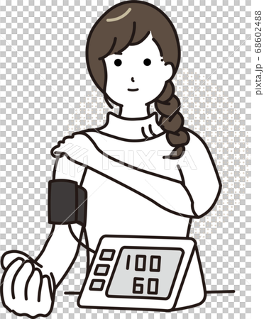 血圧を測定する女性 68602488
