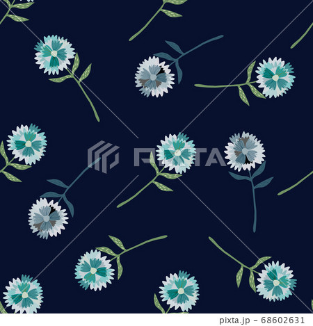 Dark random seamless doodle pattern with flowers. Dark random seamless doodle pattern with flowers. 68602631