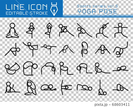 Line Icon Sports Series Vol.5瑜伽姿勢 68603411
