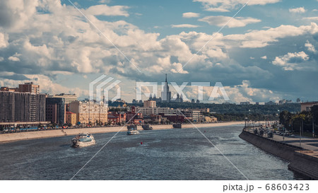 Beautiful views of Moscow on the Sparrow hills. Beautiful views of Moscow on the Sparrow hills. 68603423