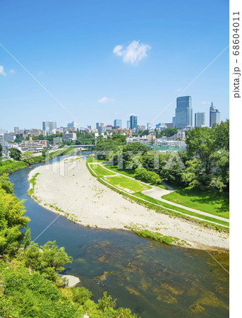 仙台市全景 広瀬川 ビル街 仙台市全景 広瀬川 ビル街 68604011