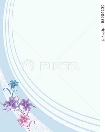 百合の花のフレームのイラスト素材