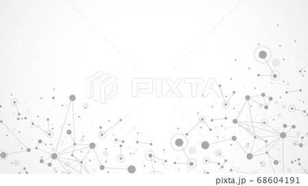 Geometric abstract background with connected lines and dots. Connectivity flow point. Molecule and communication background. Graphic connection background for your design. Vector illustration. 68604191