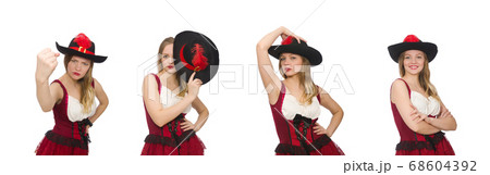 Woman pirate isolated on white Woman pirate isolated on white 68604392