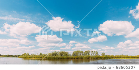 Rechytsa, Gomel Region, Belarus Dnieper River European Nature. Panorama 68605207