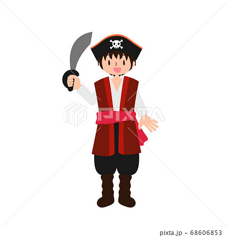 海賊の衣装を着る男の子のイラスト素材