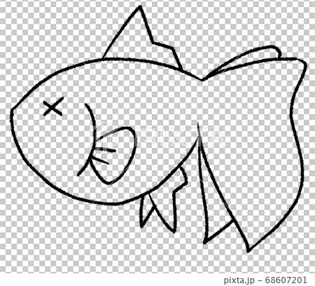 A line drawing of a sick goldfish A line drawing of a sick goldfish 68607201