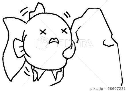 かゆい金魚の線画 68607221