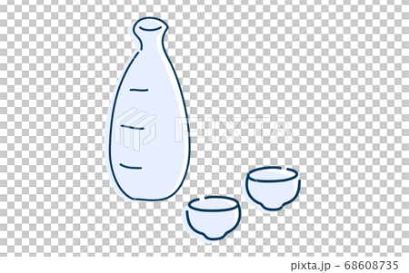 Image illustration of two people drinking sake 68608735