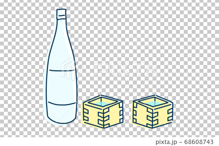 日本酒を二人で飲むイメージイラスト 68608743