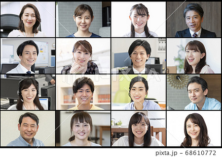 web会議の画面　16人 68610772