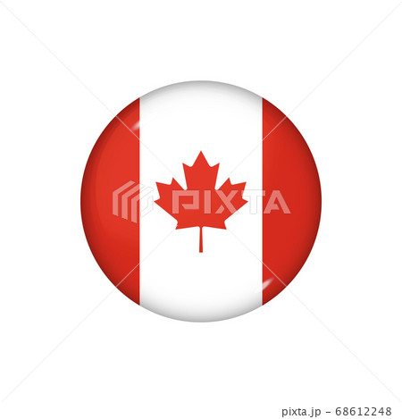 Round flag of Canada. Vector illustration. Button, 68612248