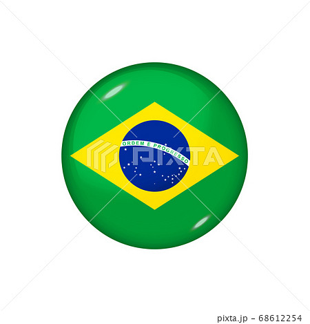Round flag of Brazil. Vector illustration. Button, 68612254