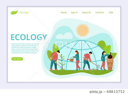 Concept of Ecology, website template, modern flat Concept of Ecology, website template, modern flat 68613752