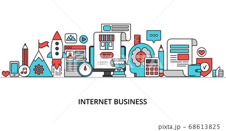Concept of internet business, modern flat thin 68613825
