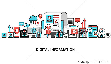 Concept for digital information, flat editable 68613827