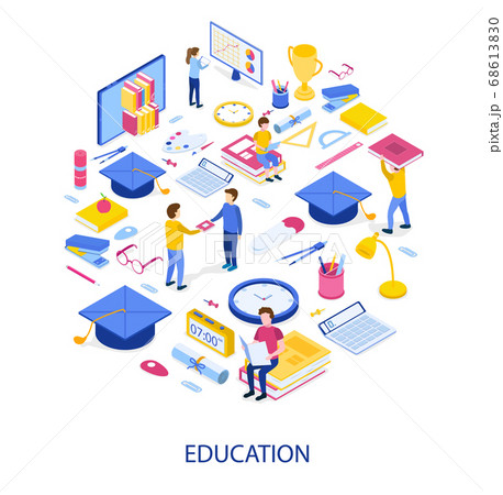 Concept of education, website template 68613830