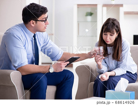 Young woman visiting male psychologist for unreciprocated love Young woman visiting male psychologist for unreciprocated love 68614926