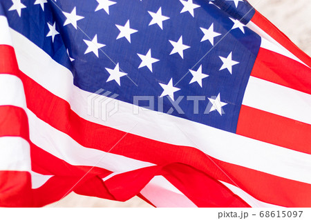 America Flag background for design. Usa national flag as symbol of democracy, patriot, us memorial day or 4th of july. 68615097