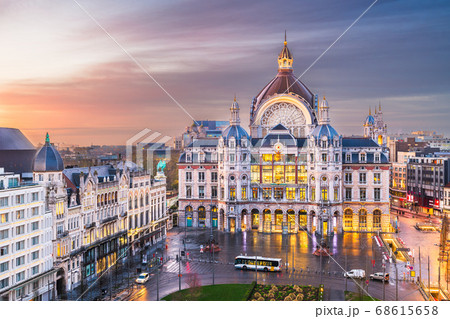 Antwerp, Belgium cityscape at Centraal Railway 68615658
