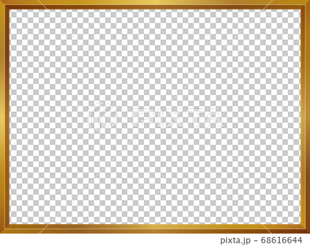 ゴールドのシンプルな額縁のフレームイラスト_三角型 68616644