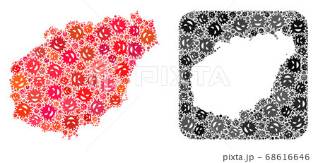 Map of Hainan Island - Virus Mosaic with Stencil 68616646