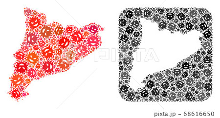 Map of Catalonia - Virus Mosaic with Subtracted Space Map of Catalonia - Virus Mosaic with Subtracted Space 68616650