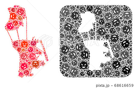 Map of Macau - Evil Virus Collage with Empty Space 68616659