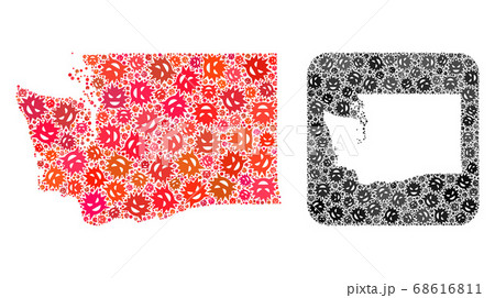 Map of Washington State - Flu Virus Collage with Empty Space Map of Washington State - Flu Virus Collage with Empty Space 68616811