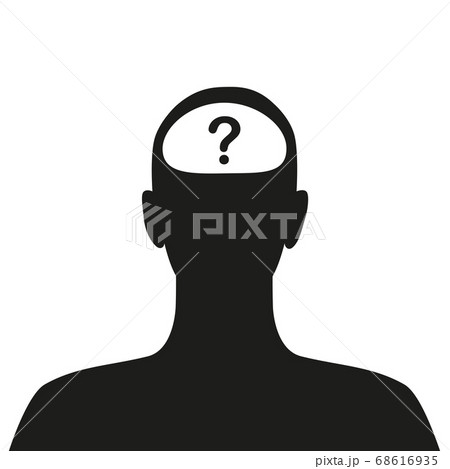 man with question mark in his head 68616935