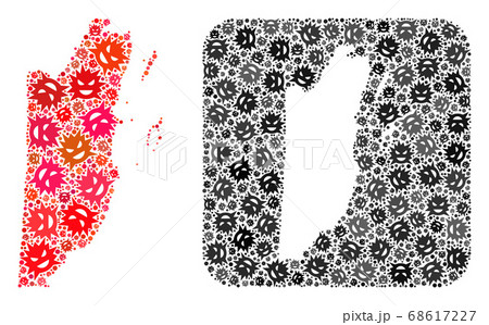Map of Belize - Pandemic Virus Collage with Stencil 68617227