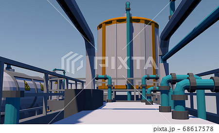 Processing plant equipment and piping. 3D Processing plant equipment and piping. 3D 68617578