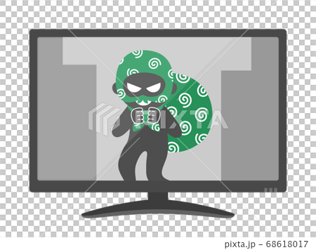 防盜的插圖反映在安全攝像機上 防盜的插圖反映在安全攝像機上 68618017