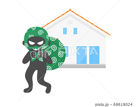 住宅に侵入した泥棒のイラスト 68618024