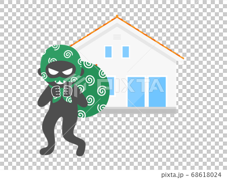 住宅に侵入した泥棒のイラスト 68618024