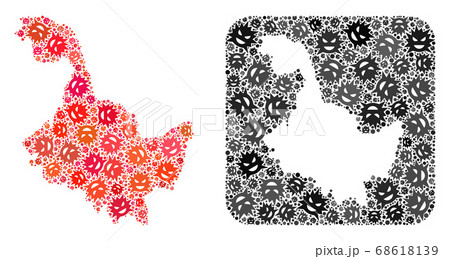 Map of Heilongjiang Province - Pandemic Virus Collage with Stencil Map of Heilongjiang Province - Pandemic Virus Collage with Stencil 68618139