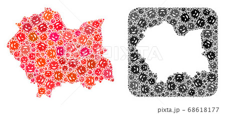 Map of Lesser Poland Province - Virus Collage with Stencil Map of Lesser Poland Province - Virus Collage with Stencil 68618177