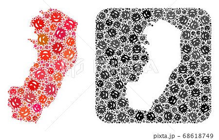 Map of Espirito Santo State - Infection Mosaic with Hole Map of Espirito Santo State - Infection Mosaic with Hole 68618749