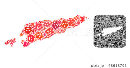 Map of East Timor - Flu Virus Mosaic with Hole Map of East Timor - Flu Virus Mosaic with Hole 68618791