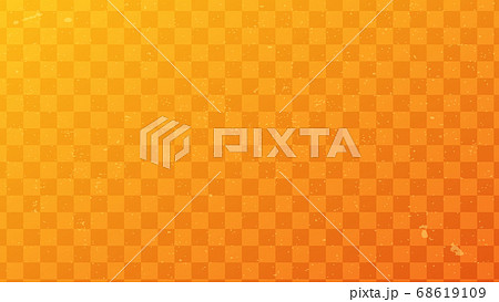 和柄 市松模様の背景テクスチャー 橙色 68619109