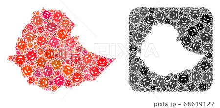 Map of Ethiopia - Infection Mosaic with Hole Map of Ethiopia - Infection Mosaic with Hole 68619127