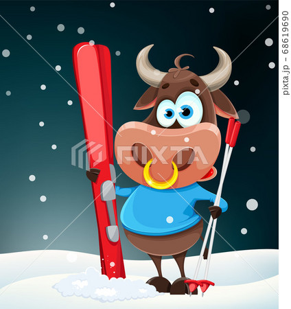 Cute bull, the symbol of Chinese New Year 2021 68619690