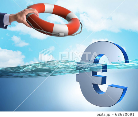 Businessman saving euro currency from inflation Businessman saving euro currency from inflation 68620091