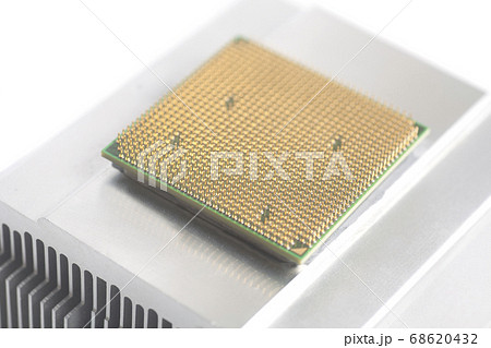 Central processing unit CPU microchip on metal 68620432