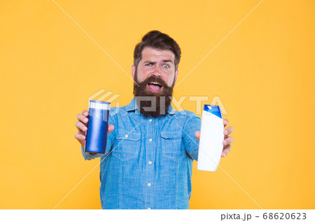 Versatile hygiene products for sale. Bearded man 68620623